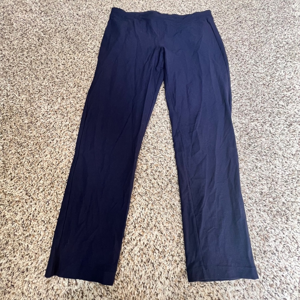 EILEEN FISHER Navy Blue Jersey Knit‎ Wide Leg Pants M/M